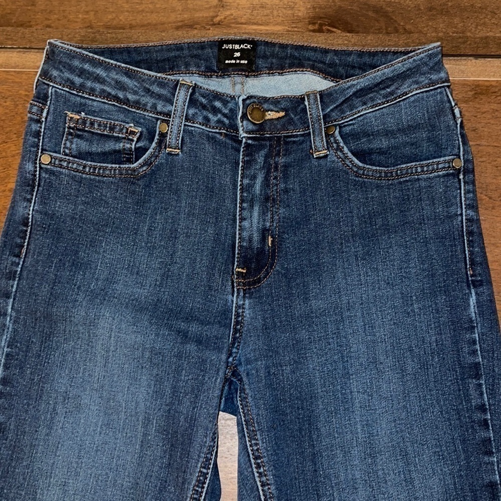 Just Black Blue distressed cropped Jeans Sz. 26 - Picture 11 of 17
